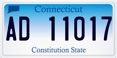 CT license plate AD11017