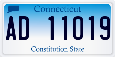 CT license plate AD11019