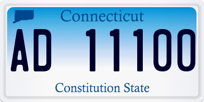 CT license plate AD11100