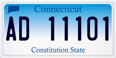 CT license plate AD11101