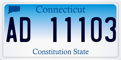 CT license plate AD11103