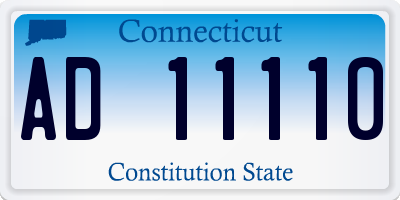 CT license plate AD11110