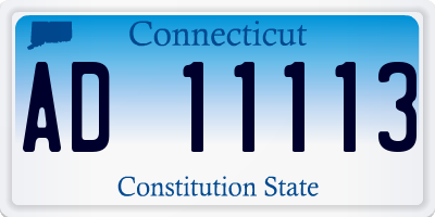 CT license plate AD11113
