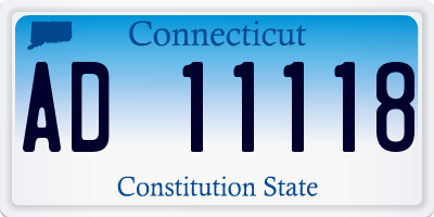 CT license plate AD11118