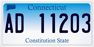 CT license plate AD11203