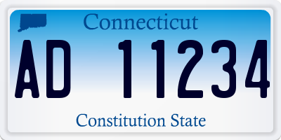 CT license plate AD11234