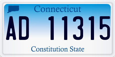 CT license plate AD11315