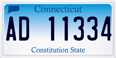 CT license plate AD11334