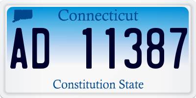 CT license plate AD11387