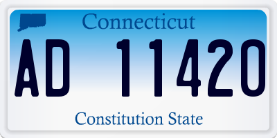 CT license plate AD11420