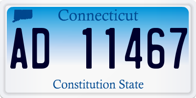 CT license plate AD11467