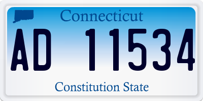 CT license plate AD11534