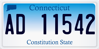 CT license plate AD11542