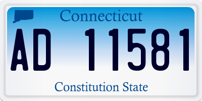 CT license plate AD11581