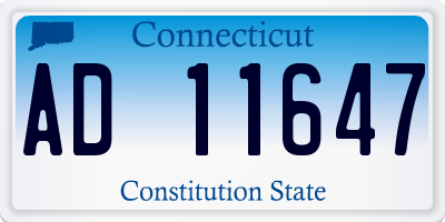 CT license plate AD11647