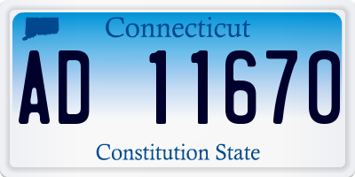 CT license plate AD11670