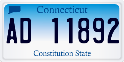 CT license plate AD11892