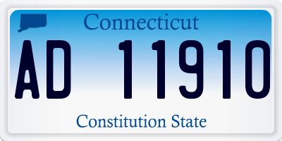 CT license plate AD11910