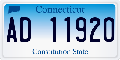 CT license plate AD11920
