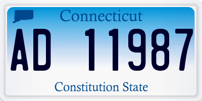 CT license plate AD11987