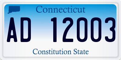CT license plate AD12003