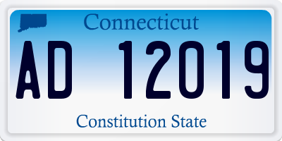 CT license plate AD12019