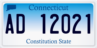 CT license plate AD12021