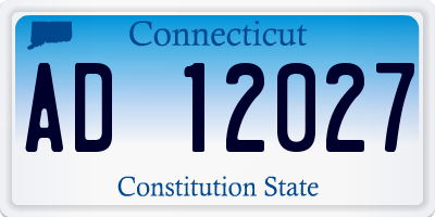 CT license plate AD12027