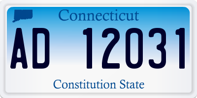 CT license plate AD12031