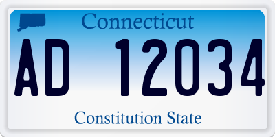 CT license plate AD12034
