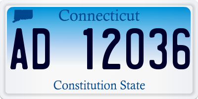 CT license plate AD12036