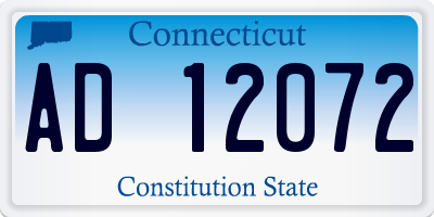 CT license plate AD12072