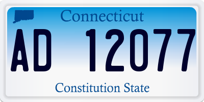 CT license plate AD12077