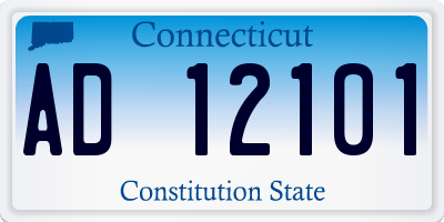 CT license plate AD12101
