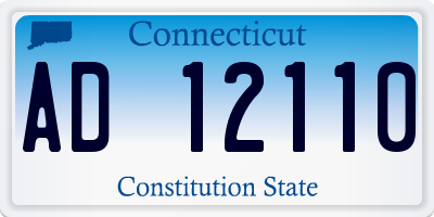 CT license plate AD12110