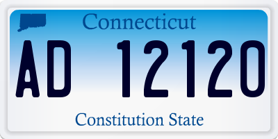 CT license plate AD12120