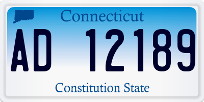 CT license plate AD12189