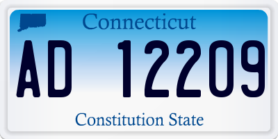 CT license plate AD12209