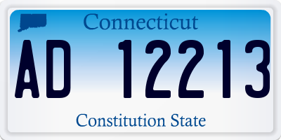 CT license plate AD12213