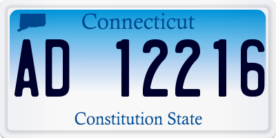 CT license plate AD12216