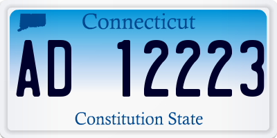 CT license plate AD12223