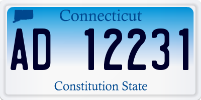 CT license plate AD12231