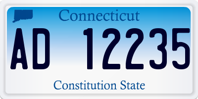 CT license plate AD12235