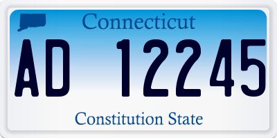 CT license plate AD12245