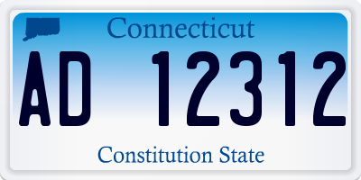 CT license plate AD12312