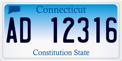CT license plate AD12316