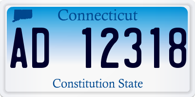 CT license plate AD12318