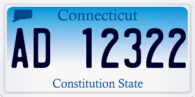 CT license plate AD12322