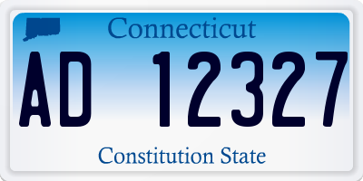 CT license plate AD12327