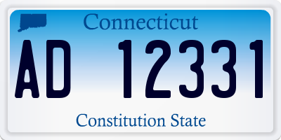 CT license plate AD12331